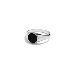 Round Onyx Ring (Silver)