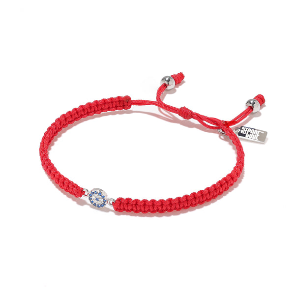 Red String Evil Eye Bracelet - Silver