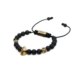 Matte Black Gold Spartan Bracelet